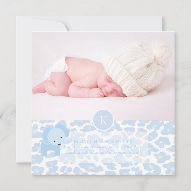 Anuncio Leopardo azul PixDezines + elefante (Anverso)