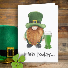 Anuncio Leprechaun Gnome Beer Funny St Patricks Day Card