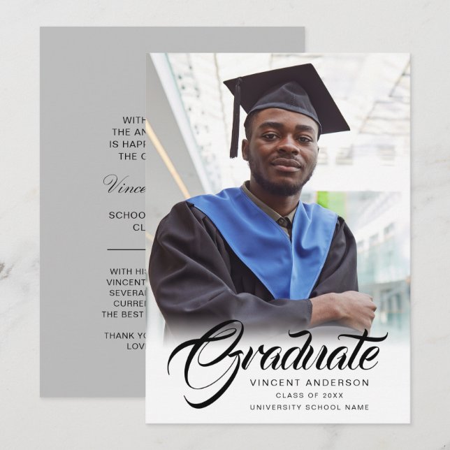 Anuncio Letra cursiva elegante | Foto de Grad moderna (Anverso / Reverso)