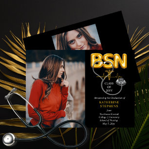 Anuncio Letras de globo BSN Caduceus Stethoscope Grad