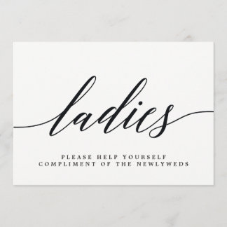 Anuncio Letrero de Baño para Damas en Boda - Escritura Mod