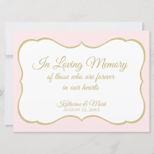 Anuncio Letrero de boda de recuerdo amoroso dorado y rosa