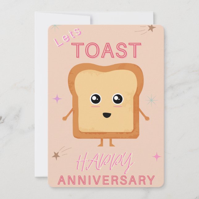 Anuncio Lets Toast neutral Happy Anniversary greeting card (Anverso)