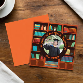 Anuncio Library-Themed Graduation Announcement Card