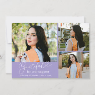 Anuncio Lila Agradecida Multi Foto Graduación