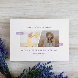 Anuncio Lilac Entonces y ahora dos graduados de fotos