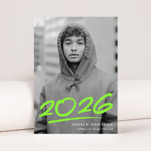 Anuncio Lima Verde Discontinua Clase de 2026 Foto Graduaci