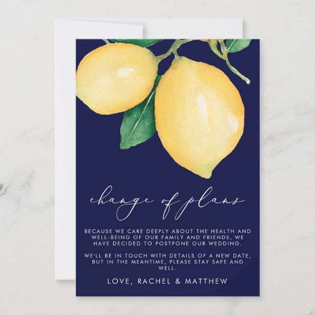Anuncio Limones Acuarela Cambio de Planes de Boda (Anverso)