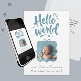 Anuncio Lindo arco de foto de nuevo bebé niño azul Pincel 