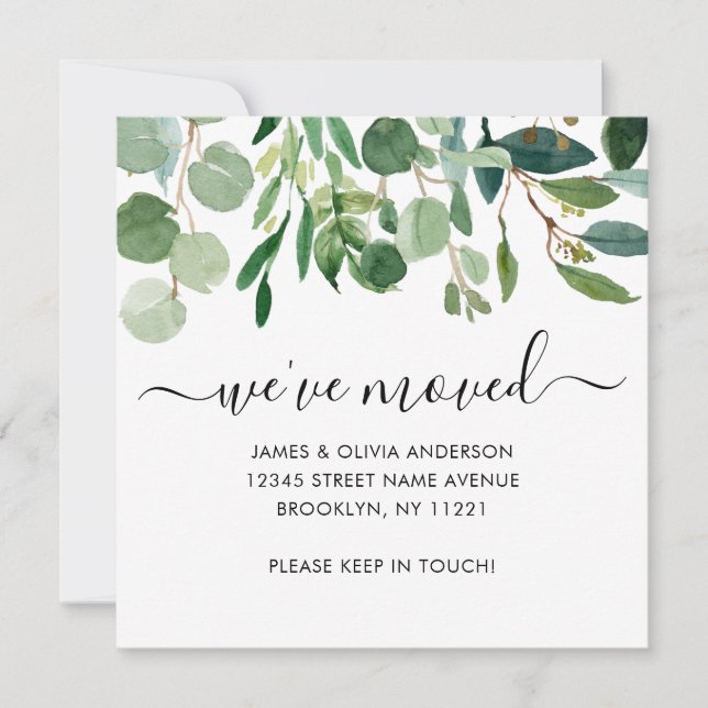 Anuncio Lindo follaje botánico hemos mudado de nuevo hogar (Anverso)