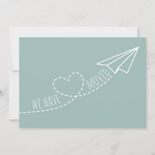 Anuncio Lindo Nos Hemos Mudado Avión de Papel de Corazón M