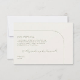 Anuncio Linen Arch Minimalist Bridesmaid Proposal Card