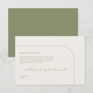 Anuncio Linen Arch Minimalist Bridesmaid Proposal Card