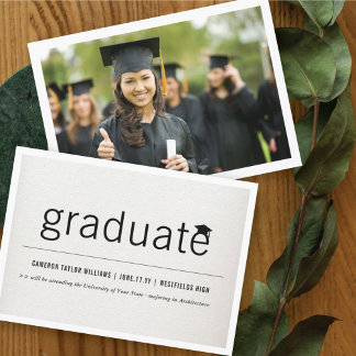 Anuncio Lino Vintage Minimalista Foto Graduada Graduación