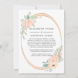 Anuncio Lista de Bodas reducidos con floral rosa y dorada