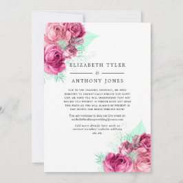 Anuncio Lista de invitados Bodas reducidos de floral rosa 