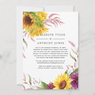 Anuncio Lista de invitados Bodas reducidos de girasol de v