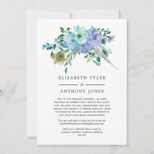 Anuncio Lista de invitados de boda boho floral azul y ment