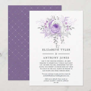Anuncio Lista de invitados de boda floral de lavanda y pla