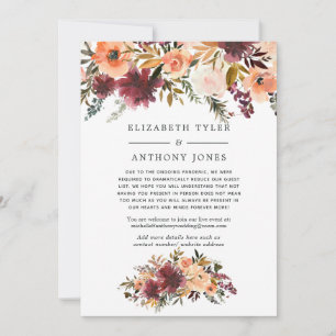 Anuncio Lista de invitados de boda floral melocotón bordo
