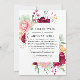 Anuncio Lista de invitados de boda reducida a Burdeos y Ro