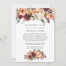 Anuncio Lista de invitados de boda reducida Bordo Peach Fl