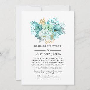 Anuncio Lista de invitados de boda reducida con flores de 