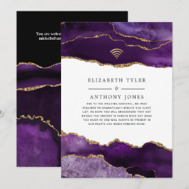 Anuncio Lista de invitados de boda reducida de ágata dorad