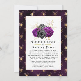 Anuncio Lista de invitados de boda reducida Floral Gothic