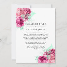 Lista de invitados de boda reducida floral rosa y
