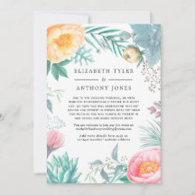 Lista de invitados de boda reducida floral tropica