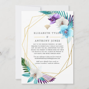 Anuncio Lista de invitados de boda virtual geométrica trop