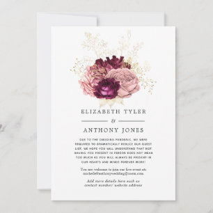 Anuncio Lista de invitados reducida a Burgundy, Blush Pink
