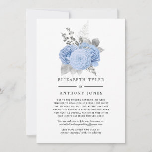 Anuncio Lista de invitados reducida azul pastel y plateada