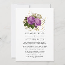 Lista de invitados reducida Chic Vintage Púrpura y