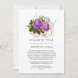 Anuncio Lista de invitados reducida Chic Vintage Púrpura y