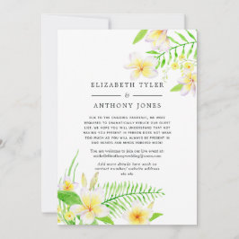 Anuncio Lista de invitados reducida de frangipani acuarela