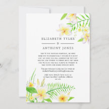 Lista de invitados reducida de Frangipani con acua