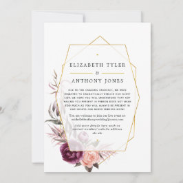 Anuncio Lista de invitados reducida floral geométrica de c