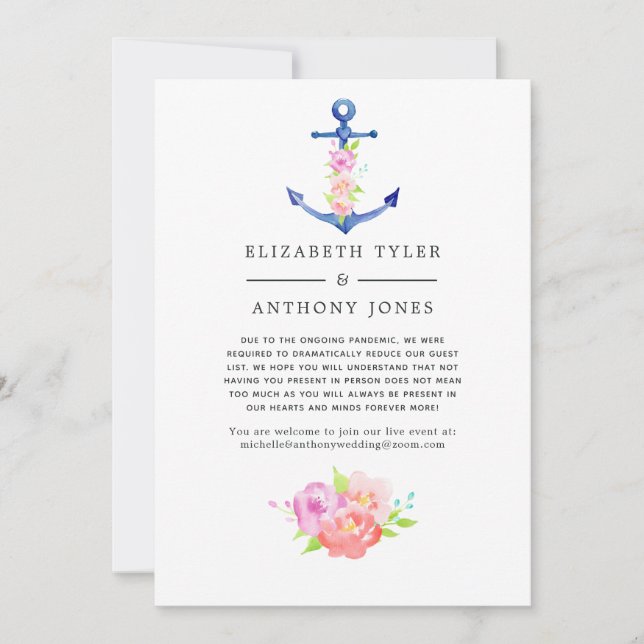 Anuncio Lista de Invitados Reducida Floral Náutica (Anverso)