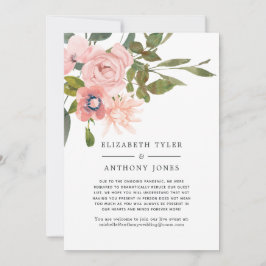 Anuncio Lista de invitados reducida floral rosa y dorado r