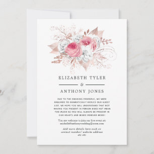 Anuncio Lista de invitados reducida floral rosa y dorado r