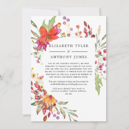 Anuncio Lista de invitados reducida para boda de flores si