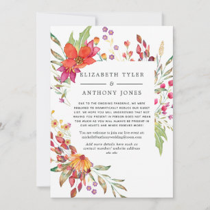 Anuncio Lista de invitados reducida para boda de flores si