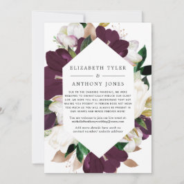 Anuncio Lista de invitados reducida para boda floral de ci