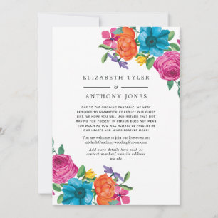 Anuncio Lista de Invitados Reducida para Boda Floral Fiest