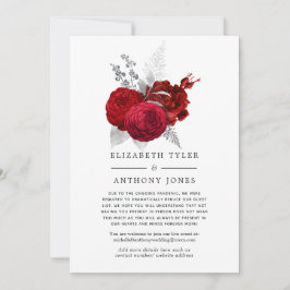 Anuncio Lista de invitados reducida para boda floral roja