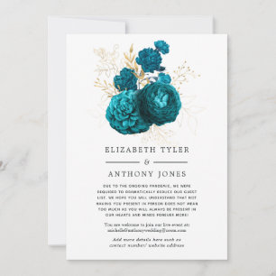 Anuncio Lista de invitados reducida para boda floral turqu