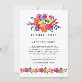 Anuncio Lista reducida de invitados Boda de Fiesta Floral