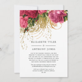 Anuncio Lista reducida de invitados con Boda de color rosa